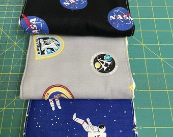 Burp cloths, NASA, Apollo, space, planets, shuttle, satellite, stars, baby