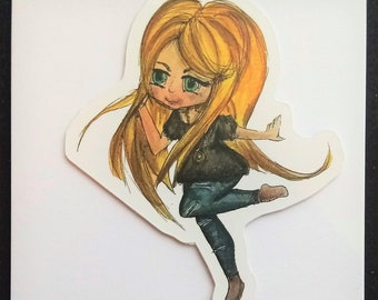 Magnetic page marker chibi girl 4 - magnetic bookmark - magnetic page clip - anime character - manga drawings