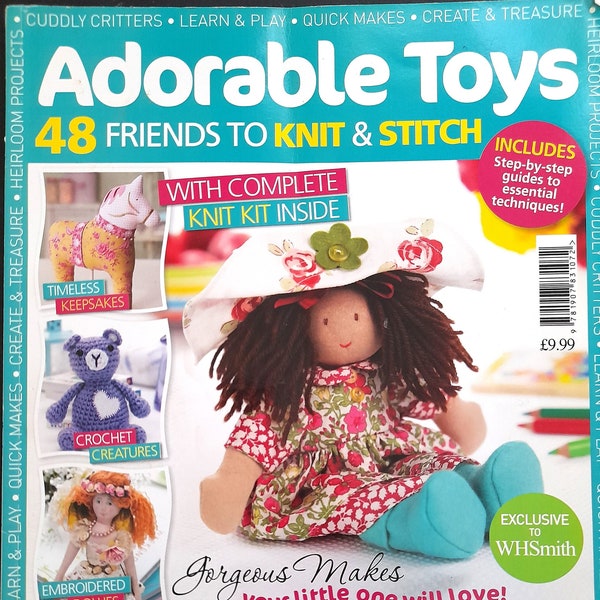 Adorable Toys book, project booklet, with step-by-step instructions and inspiration for over 48 toy making projects