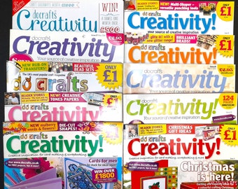 Do Crafts Creativity Magazin, frühere Ausgaben, Auswahl an Editionen, mit Schritt-für-Schritt-Anleitungen, um schöne Projekte zu erstellen