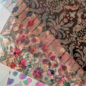 Printed Patterned Vellum Parchment and Acetate A4 / background papers / patterned paper image 2