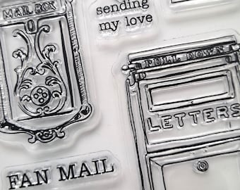 Post Box silicone stamps and die cutting set, mailbox clear rubber stamp set
