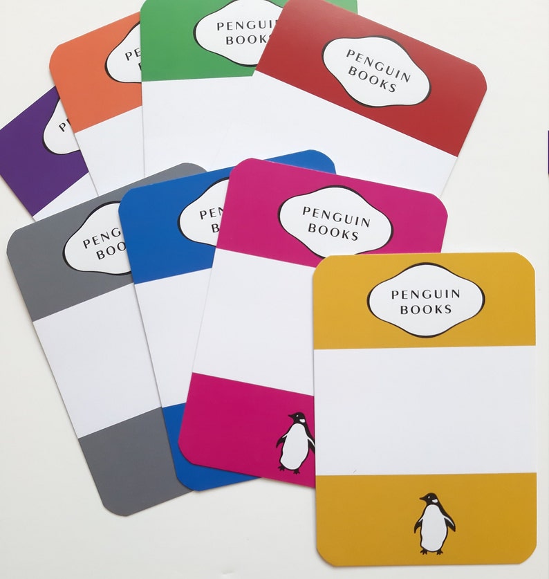 16 Printed Journal cards: 8 with penguin book theme  8 Random image 1