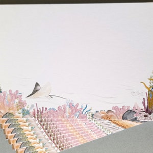 Notecards Stingray Ocean Floor / A6 printed notecards / correspondence cards / postcards, handmade stationery for personal correspondence