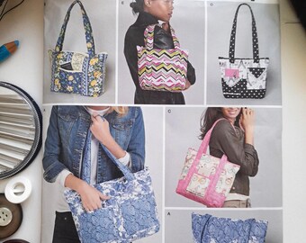 Quilted Bags Simplicity sewing pattern, pattern number 8310, tote bag sewing pattern, DIY sewing pattern
