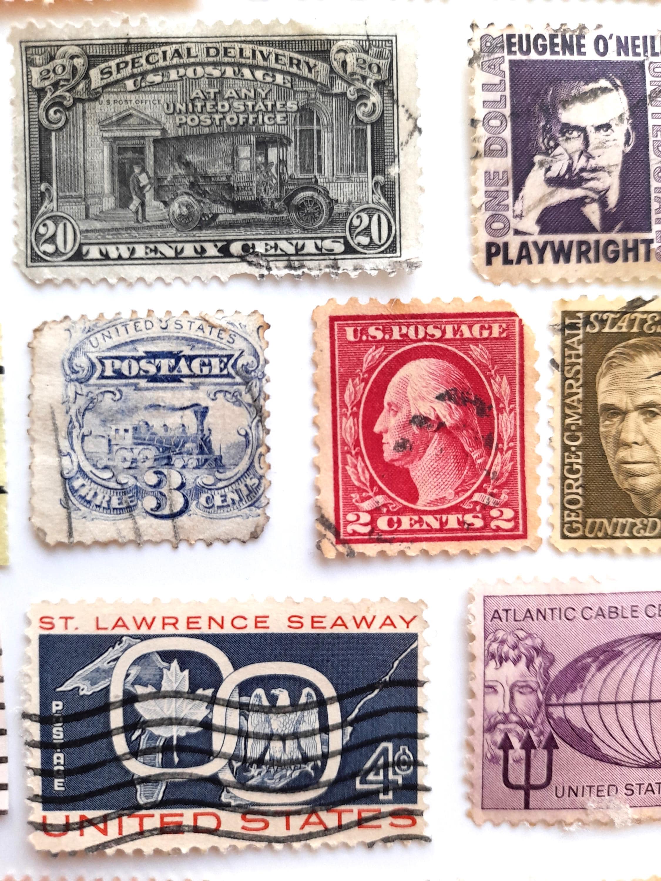 古い郵便切手、アメリカ、ヴィンテージ 1869-1978 オフペーパー x51