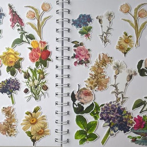Découpes éphémères de fleurs vintage, fournitures de livres pour livres de pacotille, découpes florales, découpes vintage, fournitures de fabrication de cartes