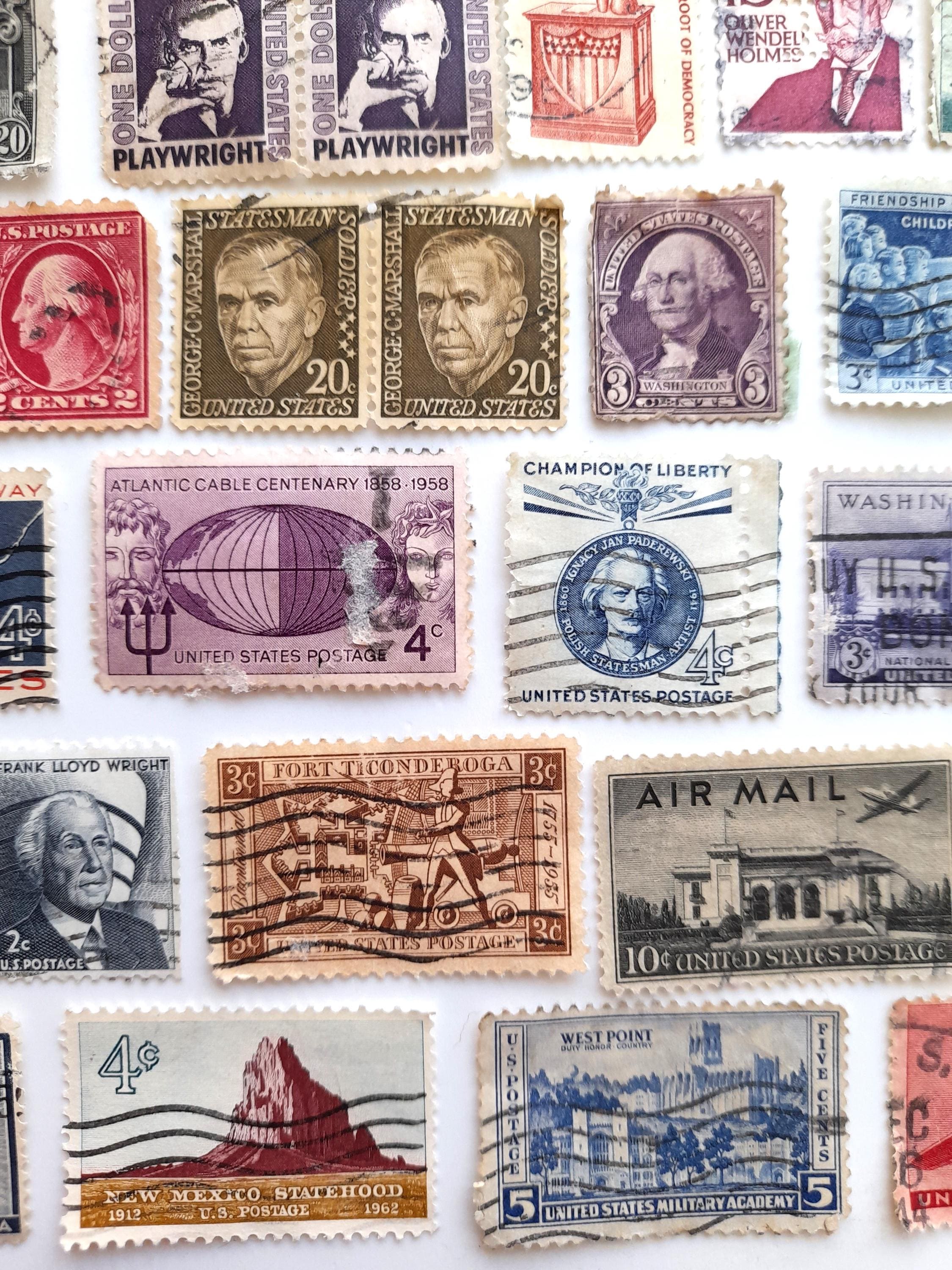 古い郵便切手、アメリカ、ヴィンテージ 1869-1978 オフペーパー x51