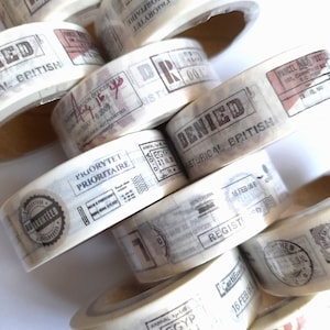 Vintage Tickets, Bille und Poststempel Briefmarken, Washi Tape, Klebeband, Vintage Washi Tape, Junk Journal Zubehör