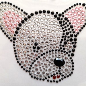 Niedliche Französische Bulldogge Juwel Strass Aufkleber, Strass Verzierungen, 3D Aufkleber, Laptop Aufkleber, Karten Topper