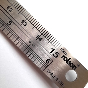 15cm 6 inch steel ruler with metric and imperial measurements, craft tool, straight edge metal ruler