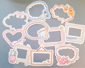 Cute frames, large ephemera die cuts - scrapbook supplies / card toppers / frame die cuts