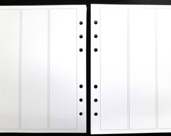 B6 wide 3-column paper for 6-ring planners - planner paper - refill paper - printed planner paper