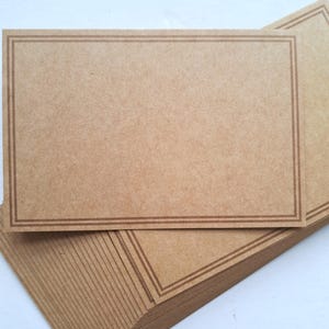 Kraft Journaling Karten mit einem gedruckten Rand, kleine Notizkarten, Journaling Karten, Planer Briefpapier, Gedeck Karten