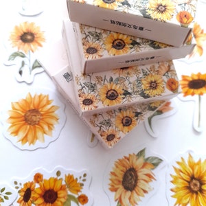 Sunflower stickers, yellow flower stickers, perfect for planners, envelope decorations, scrapbooking, and crafts