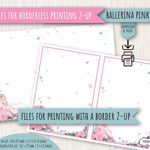 PRINTABLE Letter Writing Notepaper, Ballerina in Pink, Digital Letter ...