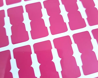 35 x Self adhesive planner tabs in a deep pink colour, tiny tabs, choose shape and width, divider tabs, page markers