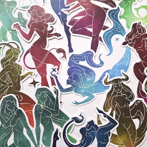 12 Constellation Women Ephemera Die Cuts with an Astrology Zodiac Star signs theme, card making supplies, journal supplies