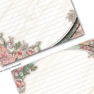 Dusky Flowers Printed Letter writing paper, notepaper set, floral stationery, pretty letter paper, Pen Pal paper, letter writing kit