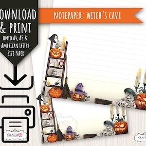 Carta da lettere STAMPABILE, carta da lettere digitale, carta da lettere autunnale, carta da lettere di Halloween, carta da lettere di zucca
