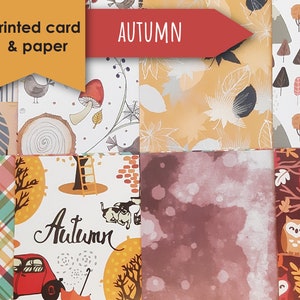 Printed Patterned A4 card and paper - Autumnal theme / background papers / patterned card / autumn card
