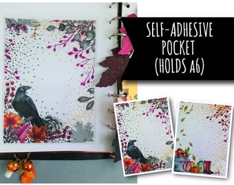 A6 Self-Adhesive Pocket with A Choice of Patterns for Planners, display pocket, autumn stationery, Halloween stationery