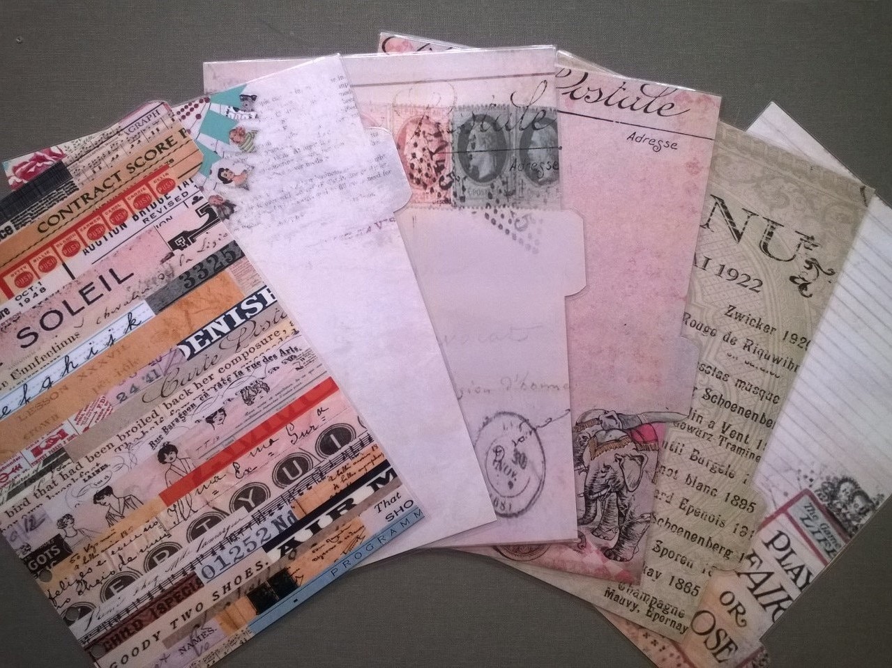 Set of dividers with a vintage design, for Filofax style organisers / planner tabs