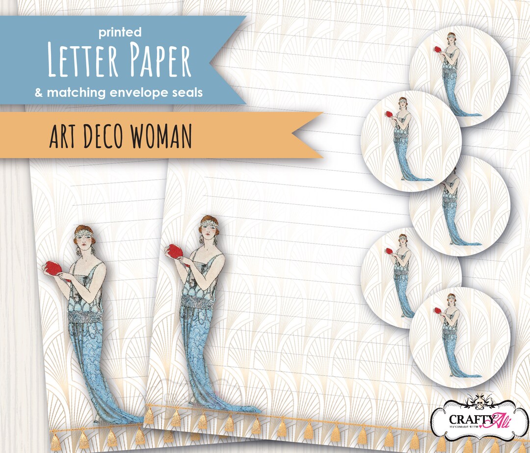 Art Deco Printed Letter Writing Paper / Notepaper Set / Art - Etsy