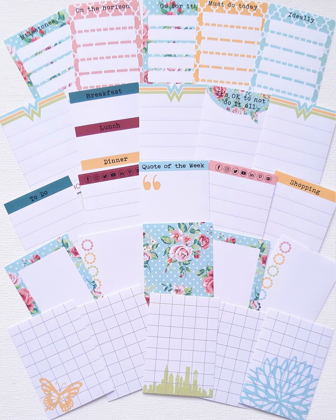 To Do Request Sticker Functional to Do Stickers With a Blue Roses Pattern - to Do Stickers ...