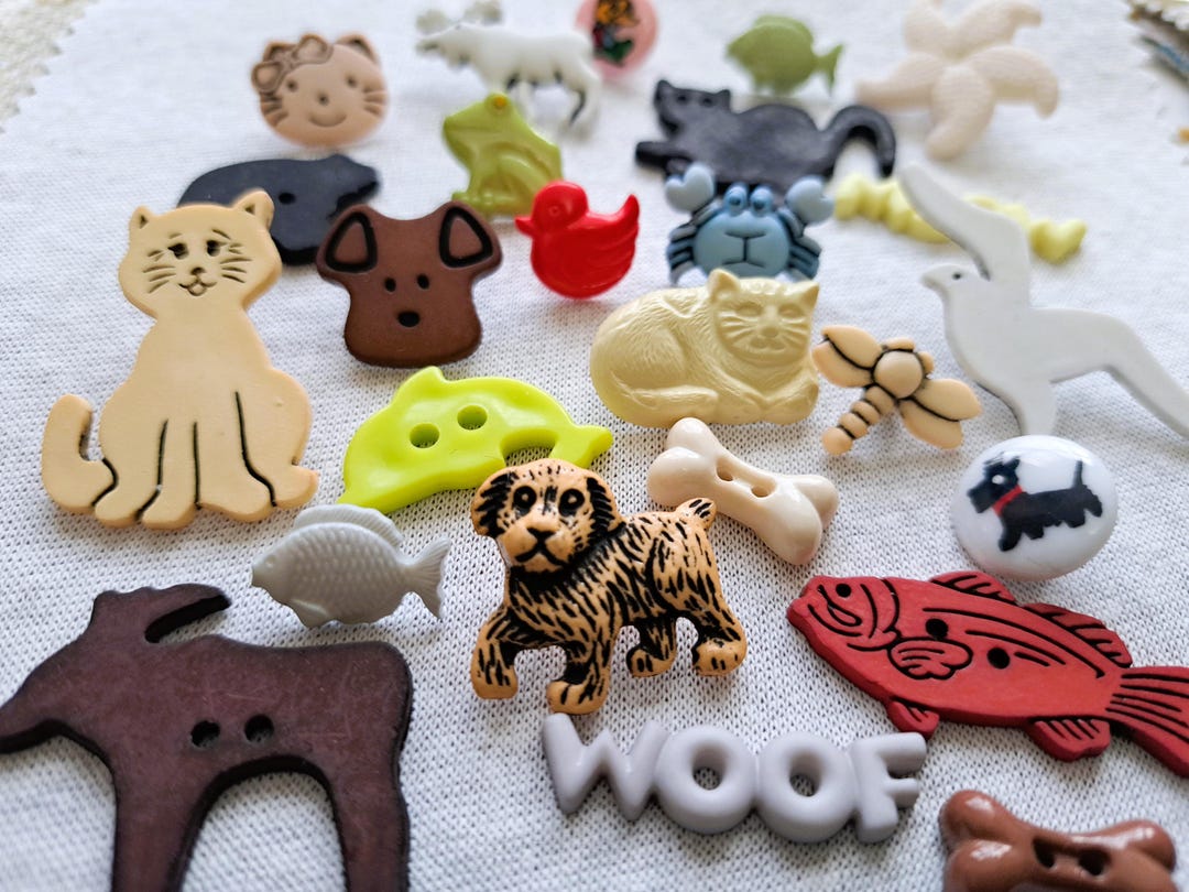 Animal Novelty Buttons - Mixed Shapes, Sewing Embellishments (25-piece ...