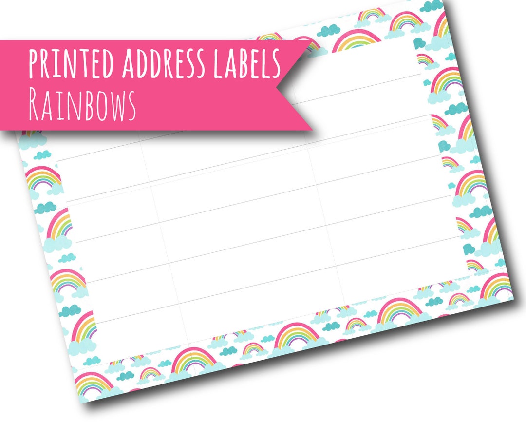 Address Labels With a Rainbow Design, Self-adhesive Blank Parcel Labels ...