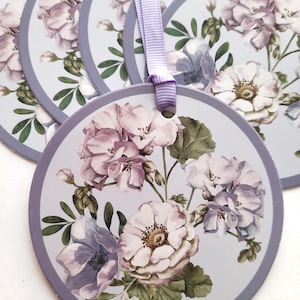 6er Set Vintage Blumen Geschenkanhänger, Geschenkanhänger für Junk Journal, Party Papier, 6 Stück