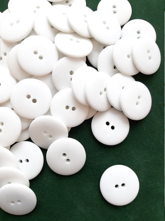 23mm Matt White 2 hole Buttons Large Buttons White Buttons