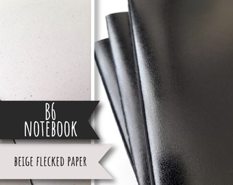 Notebook: B6 booklet with beige flecked paper, traveller's notebook insert refill booklet / TN booklets / planner refills