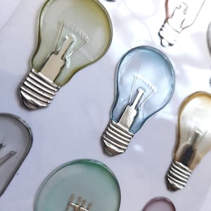 Stickers ampoules transparents avec feuille d'argent, stickers idée, stickers steampunk