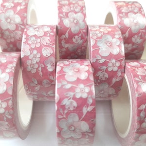 Red Sakura Cherry Blossom Washi Tape, printed masking tape, blossom washi tape, floral washi tape, red washi tape, pretty washi tape