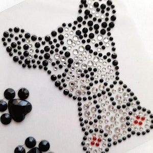 Süße Boston Terrier / Französische Bulldogge Juwelen Strass Aufkleber, Strassverzierungen, 3D Aufkleber, Laptop Aufkleber, Kartenstecker