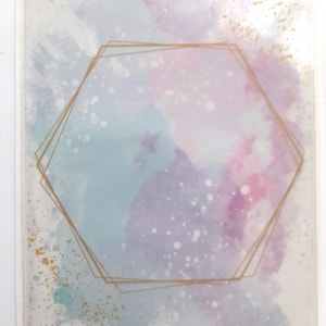 A6 Self-Adhesive Pocket with a pastel design for Planners, display pocket, pink stationery, planner stationery