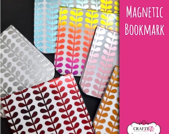 Magnetic page marker geometric vine pattern / magnetic bookmark / magnetic page clip