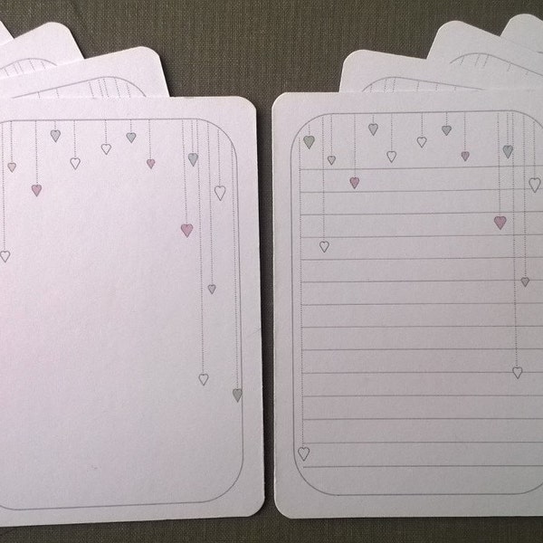 Journal cards - heart shower SET OF 16