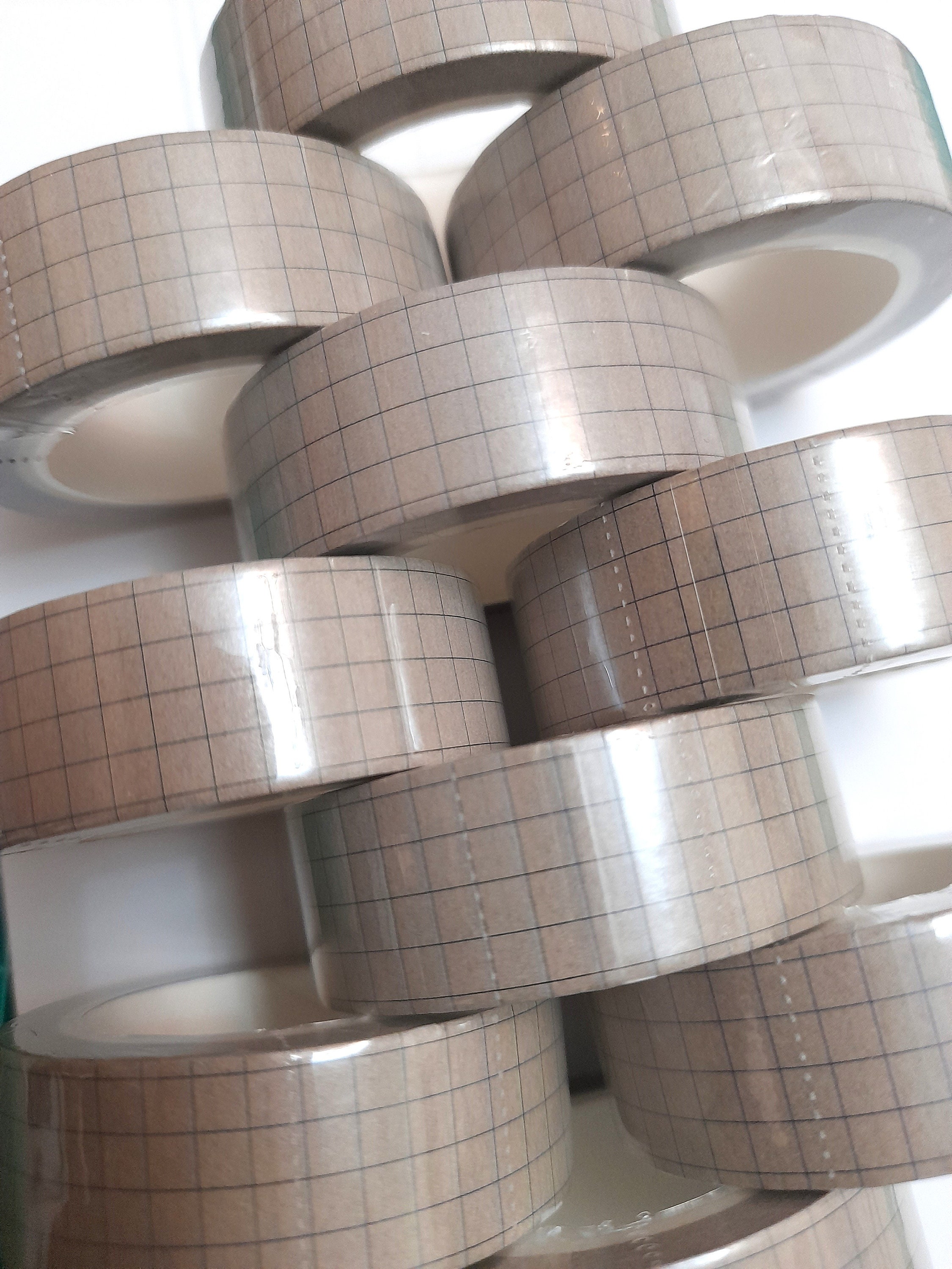 Kraft Paper Tapes Grid, Dots, Script Masking Tape Roll for Paper