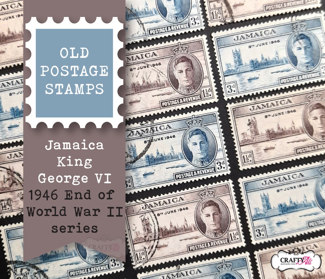Old Stamps Jamaica 16 Stamps 1946 King VI End of Etsy