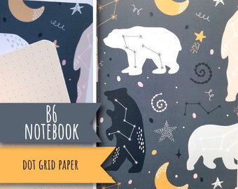 Notebook: B6 Size Bear constellation patterned booklet traveller's notebook insert refill booklet / TN booklets / planner refills