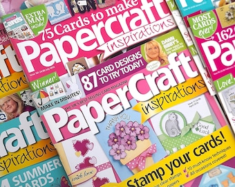 Magazine Papercraft Inspirations, anciens numéros de 2004 à 2012, choix d'éditions, avec instructions étape par étape pour toutes sortes de créations en papier