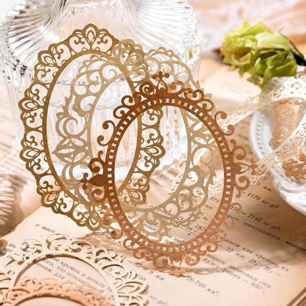 Paper lace filigree frames die cuts, Ephemera - 10 Pieces for junk journal & scrapbooking supplies, card making supplies, vintage die cuts