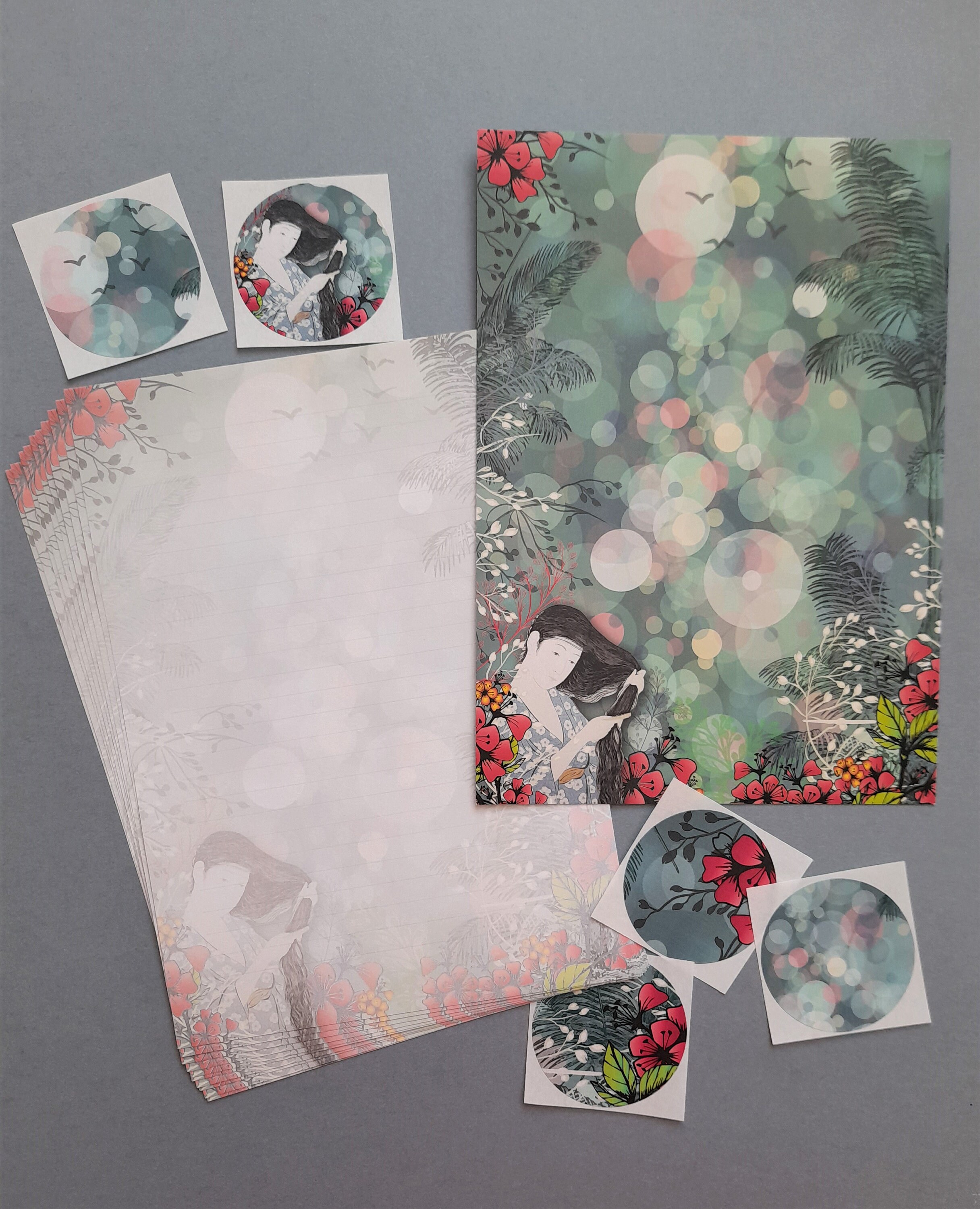Kamisuki Printed Letter Writing Paper By Artist Goyō Etsy Uk