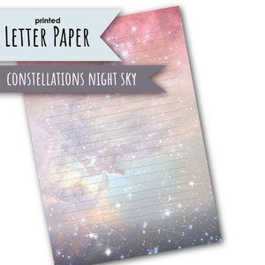 Night Sky Constellations Letter writing paper set,  notepaper set, Astrology, handmade stationery for personal correspondence