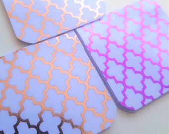 Magnetic page marker quatrefoil geometric pattern / magnetic bookmark / magnetic page clip