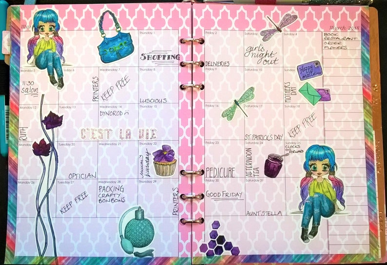 Planner Stickers Chibi Girls Etsy