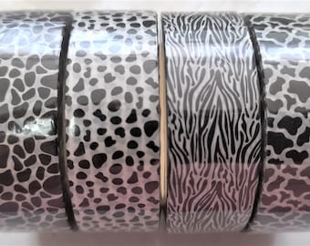 Monochrome Safari Animal Print Washi Tape, printed masking tape, zebra washi tape, leopard washi tape, black and white washi tape